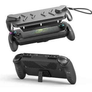 Full Protective Case Cover Compatible with ASUS ROG Xbox Ally/Ally X,Protective Case with Detachable Front Shell,Frosted Anti-Slip Handheld Design-Black