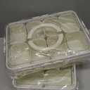 shopwithgreen 2Pcs Divided Serving Tray with Lid and Handle, Portable Snackle Box Snack Containers for Charcuterie, Party, Veggies, Snack, Fruit, Nuts, Candy, Chip, Entertaining, Picnic (8 Compartments-2pcs, White)