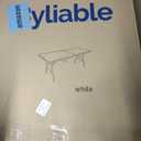 Byliable Folding Table 6ft Portable Heavy Duty Plastic Fold-in-Half Utility Foldable Table Plastic Dining Indoor Outdoor for Camping, Picnic and Party, White