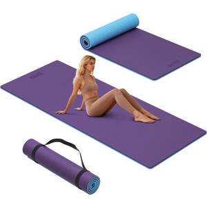 HAHE Wide Yoga Mat 72"x32"x0.4" Thick Pilates Mat with Carrying Strap