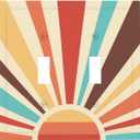 Colorful Sunrise Abstract Sunset Vintage Orange Sun 2 Gang Light Switch Cover Double Toggle Wall Plate Decorative Switchplate Electrical Faceplate Bathroom Kitchen Home Decor