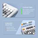 Wireless Keyboard Mouse Combo, Full Size Colorful Round Keycaps Bluetooth Keyboard with Numeric Keypad, Silent 2.4GHz Mouse, Typewriter Computer Keyboard and Mouse Set for Laptop, PC, Windows (Gray)