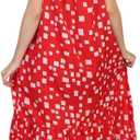 SheKaf Women Summer Casual Loose Sleeveless Spaghetti Strap Beach Maxi Long Dress with Pockets