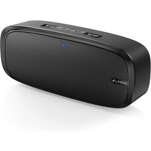 LENRUE Bluetooth Speaker, Wireless Portable Speaker with Loud Stereo Sound, Rich Bass, 12-Hour Playtime, Built-in Mic. Perfect for iPhone, Samsung and More (Black)