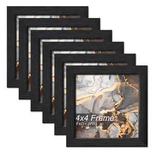 Fxojyvo 14x14 Frame Set of 4 Black Engineered Wood Horizontally/Vertically