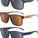 LADEESSE 3 Pack Bifocal Reading Sunglasses For Men/Women - Fashion UV400 Sunglasses With Readers Built In Sun Outdoor (Non-bifocal Lens)