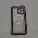 Temdan Magnetic for iPhone 16 Pro Max Case Waterproof,Built-in Screen Protector[IP68 Underwater][Upgrade Military Dropproof][Compatible with MagSafe] Full Body Shockproof Translucent Case 6.9''-Purple