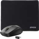 BreSii Ergonomic Bluetooth Mouse and Mouse Pad for Laptop, Silent Mouse with 3-Levels DPI, USB Nano Receiver for Android PC Notebook Computer Mac-Black