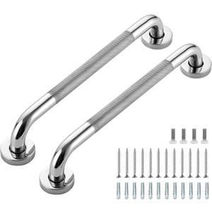Grab Bars for Shower, 2 Pack 16-Inch Anti-Slip Shower Handles for Elderly, Safety Shower Grab Bar, Stainless Steel Handicap Grab Bars for Bathroom (Polished Nickel 1" Diameter)