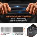 [Upgraded 1000D Heavy Duty Fabric] 36 Fire Pit Cover Round for 33- 36 Fire Pit/Tables, Waterproof Tear & Fade Resistant Firepit Cover with Buckle, Handle, Drawstring, Air Vent (36D x 20H,Black)
