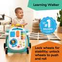 Baby Einstein Musical Mix N Roll 4-in-1 Push Walker, Activity Center, Toddler Table & Floor Toy, 100+ Songs & Phrases, DJ Station with Piano