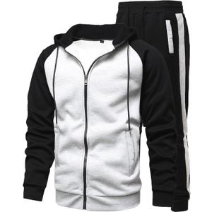 GXAMOY Men's 2 Pieces Tracksuits Running Sports Suits Drawstring Waistband Sweatsuit (S)