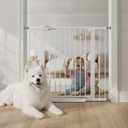 Mumeasy 36" Extra Tall Baby Gate for Stairs and Doorways, 26-40" Auto Close Dog Gate Indoor, Easy Install Pressure Mounted Pet Gate, Safety Baby Gates with Door for Child and Pets
