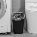 UUJOLY Plastic Small Trash Can Wastebasket, Garbage Container Basket for Bathrooms, Laundry Room, Kitchens, Offices, Kids Rooms, Dorms, 3.5 Gallon, Black