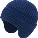 3 x JHDESSLY Men Women Winter Beanie Hat Knit Earflap Stocking Caps Warm Fleece Lined for Outdoor