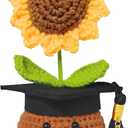 2 x Teacher Appreciation Gifts, Handmade Crochet Sunflower Teacher Gifts, Thank You for Helping Me Grow, Daycare Teacher Appreciation Gifts for Women Men, End of Year Graduation Teacher Gifts (1)