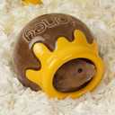 Ceramic Hamster Hideout, Honey Shape Hamster House and Habitat, Syrian Hamster Hideout Decor Cool Bed for All Season Gerbil, Mice Guinea Pig (Brown)