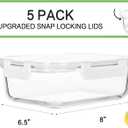 [5-Packs, 36 Oz.] Glass Meal Prep Containers with Locking Lids Glass Food Containers,Airtight Lunch Container,Microwave, Oven, Freezer and Dishwasher (4.5 Cup, White)