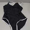 Edelqual Womens One Piece Swimsuits Tummy Control Athletic Full Coverage Bathing Swim Suit Color Block Slimming Swimwear Size L (Black)