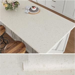 VEELIKE Off White Flecked Granite Contact Paper for Countertops Waterproof Peel and Stick Matte Marble Wallpaper 24''x118'' Self Adhesive Thick Terrazzo Countertop Vinyl Wrap for Kitchen Bathroom Desk
