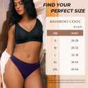 BAMBOO COOL Women's Thongs Seamless Moisture-Wicking Breathable Underwear High Stretchy Mid Waisted Panties Tagless 6 Pack (XXL)
