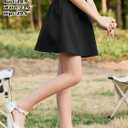 GORLYA Girls Modest Simple Casual Vintage Elastic Waist A-Line Short Skirt for 6-14Y Kids (Black)