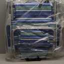 Beach Chairs for Adults Heavy Duty, Compact Portable Lay Flat Folding Chair with Backpack Straps and Large Cooler Pouch, Support to 350LBS (Stripes_Blue&Cyan)