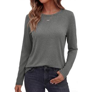 GAYHAY Long Sleeve Shirts for Women - School Outfits Fall Clothes Casual Tops Loose Fit Tees Fashion Clothing 2026 Medium