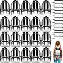 Cholemy 24 Set Clear Backpack with Pencil Case Bulk Heavy Duty PVC Transparent School Bag for Students Women Men Travel(Black)