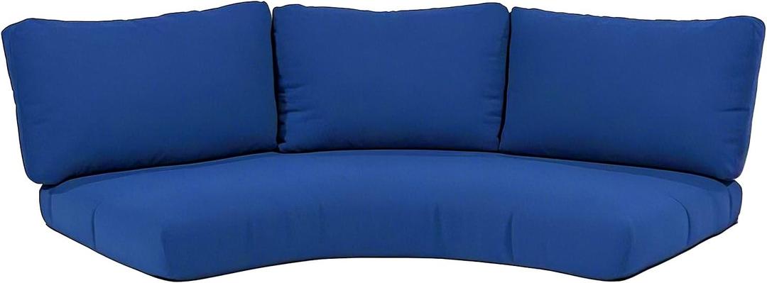 Outdoor Curved Sofa Cushion Cover with Zipper & Anti-Slip Particles, Half Moon Patio Furniture Cushions Covers Waterproof, Olefin Fabric-ONLY Cover (Navy Blue, 77/40 * 28 * 5.3inch)