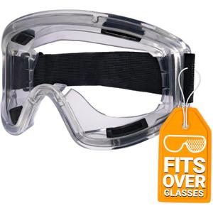 Anti-Fog Safety Goggles| Fits Over Glasses| Impact & Splash Resistant| ANSI Z87.1| Goggles for Work & Industrial Use (black)