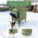 Heated Cat House for Outside Outdoor Cat House with Elevated Base Cat-Attracting Eave Design Feral Stray Shelter Weatherproof in Winter Garage Yard Porch, Size Small