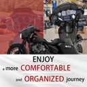 FOVPLUE Windshield Bag, Three-Pocket Batwing Fairing Pouch for Harley Street Glide Electra Glide Ultra Limited Tri Glide FLHT/CU/CUL/CUTG/CUTGSE, FLHTK/L/SE, FLHX/S/SE/ST 2014-2024, Black