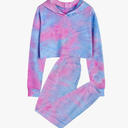 2 Piece Outfits Girls Crop Tops Hoodies Long Sleeve Fashion Sweatshirts and Sweatpants XL