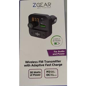 Set Of 3 ZGear - Wireless FM Transmitter w/Adaptive Fast Charger - 30 Watts