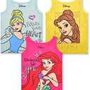 Disney Princess Cinderella Belle and Ariel Girls 2 Pack Tank Top for Toddler and Little Kids2T