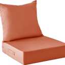 Outdoor Cushions for Patio Furniture,Outdoor Seat Cushion Set 24 x 24 x 5.75 Inch,Waterproof & Fade Resistant Outdoor Chair Cushions,Deep Patio Chair Cushion with Removable Cover,Spice