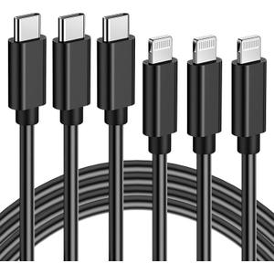 Quntis USB-C to Lightning Cable 3FT, 3Pack USBC iPhone Fast Charging Cable [Apple MFi Certified], Type C Lightning Charger Cord for iPhone 14 13 12 Mini Pro Max 11 X XS XR 8 Plus iPad AirPods, Black