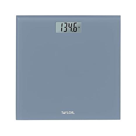 Taylor  Weighing Machine for People, Easy-to-Read Display, 350 lb Capacity, Slate Blue 11x11 Inch