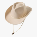 Jastore Kids Girls Boys Wide Brim Western Cowboy Cowgirl Hat with Wind Lanyard Felt Fedora Hat 1-3T