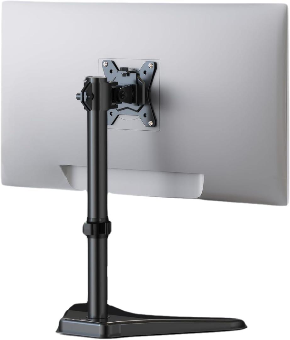HUANUO Adjustable Monitor Stand, Freestanding Desk Stand for 13-32 Inch Screens with Full Motion Swivel - Heavy Duty Steel Base Holds 17.6lbs (VESA 75x75/100x100mm)