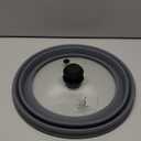 Microwave Splatter Cover Vented Glass Splatter Guard Lid with Collapsible Silicone for Food as Pot Cover 11.8 inch Large Plate for 6 7 8 9 10 11 inch Plate Bowl Light Grey