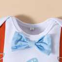 Fairy Baby Infant Baby Boy My First Easter Day Gentleman Outfits Newborn Bow Tie Romper Bunny Pant Clothes Set with Hat 0-18M (0-3 Months, Blue Egg)