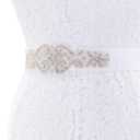 Likedpage Women's Lace Mermaid Wedding Dress, V-Neck Sleeveless Bridal Gown with Beaded Belt (White, M)