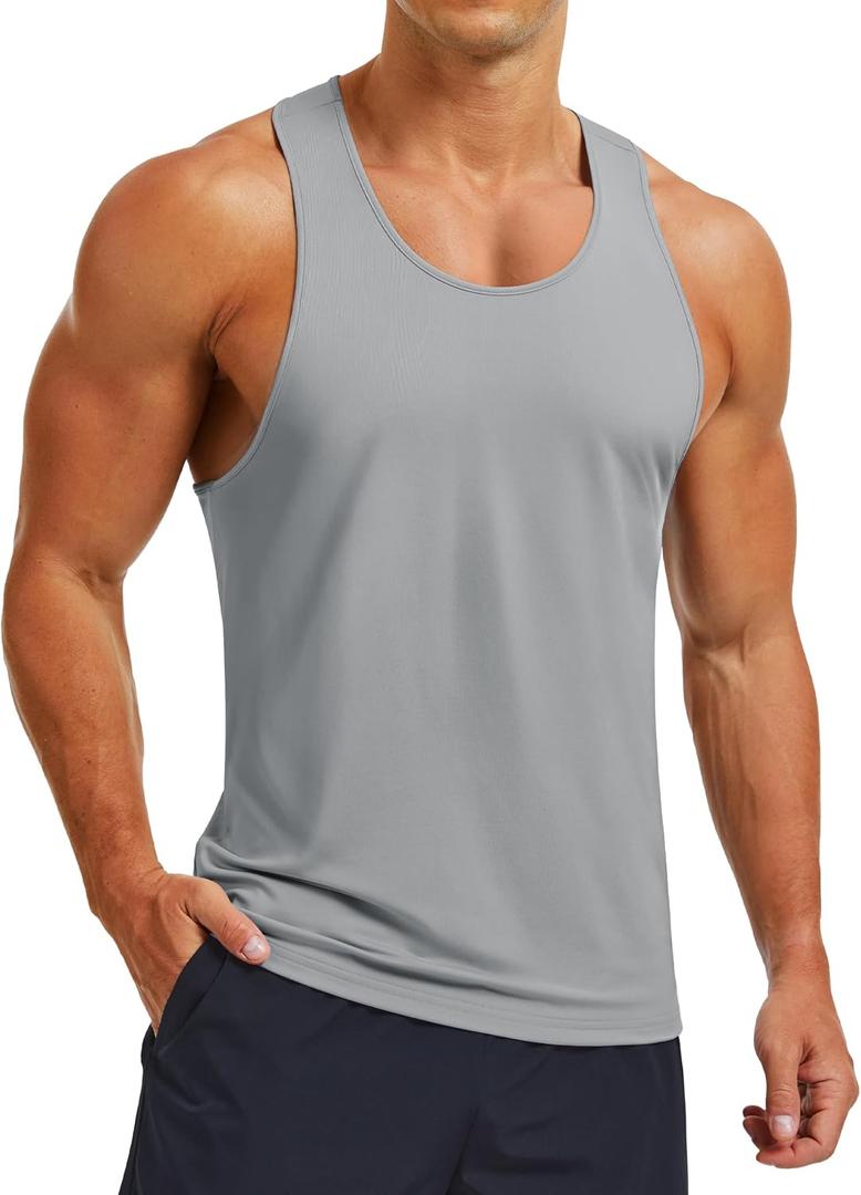 MAGCOMSEN Mens UPF 80+ Tank Tops Y Back Quick Dry Gym Workout Running Athletic Fitness Muscle Sleeveless Summer Shirts (XXL)