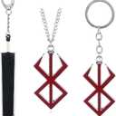 Mullike Behelit Necklace Keychain Haou no tamago Necklace Brand Of Sacrifice Rune Behelit Guts Sword Keychain for Men