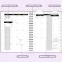 2 x 2026 Planner, Weekly and Monthly Calendar Planner, January - December 2026 Daily Agenda for Acadecmic Planning, School Office Supplies, Purple