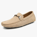 Go Tour Men's Penny Loafers Moccasin Driving Shoes Slip On Flats Boat Shoes Size 9.5/43 Beige