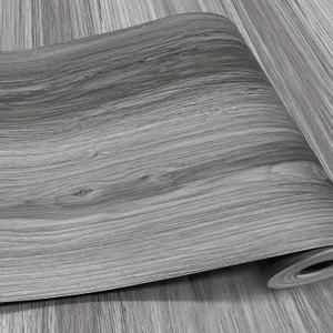 Wood Grain Peel and Stick Floor Tiles 11.8 Width, Full Roll Length of 118" Versatile Design for Any Space, Grey Self Adhesive Vinyl Flooring, Waterproof and Non-Slip Features