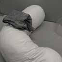 1 MIDDLE ONE Body Pillow, Bolster Pillow with Cooling Cover, Long Round Roll Cylinder Pillow for Bed, 35" x 7.87", Grey